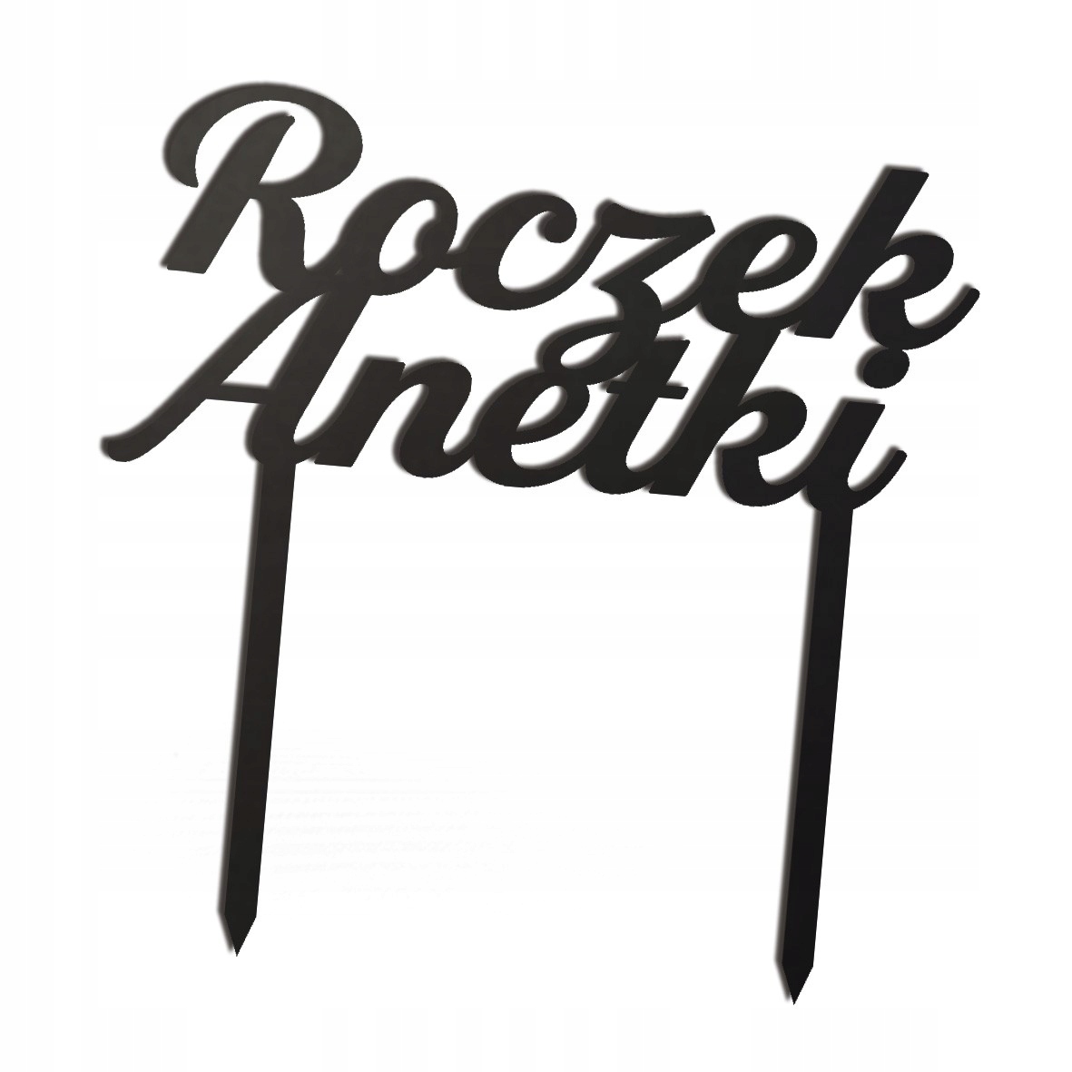 

czarny topper roczek tort 48h