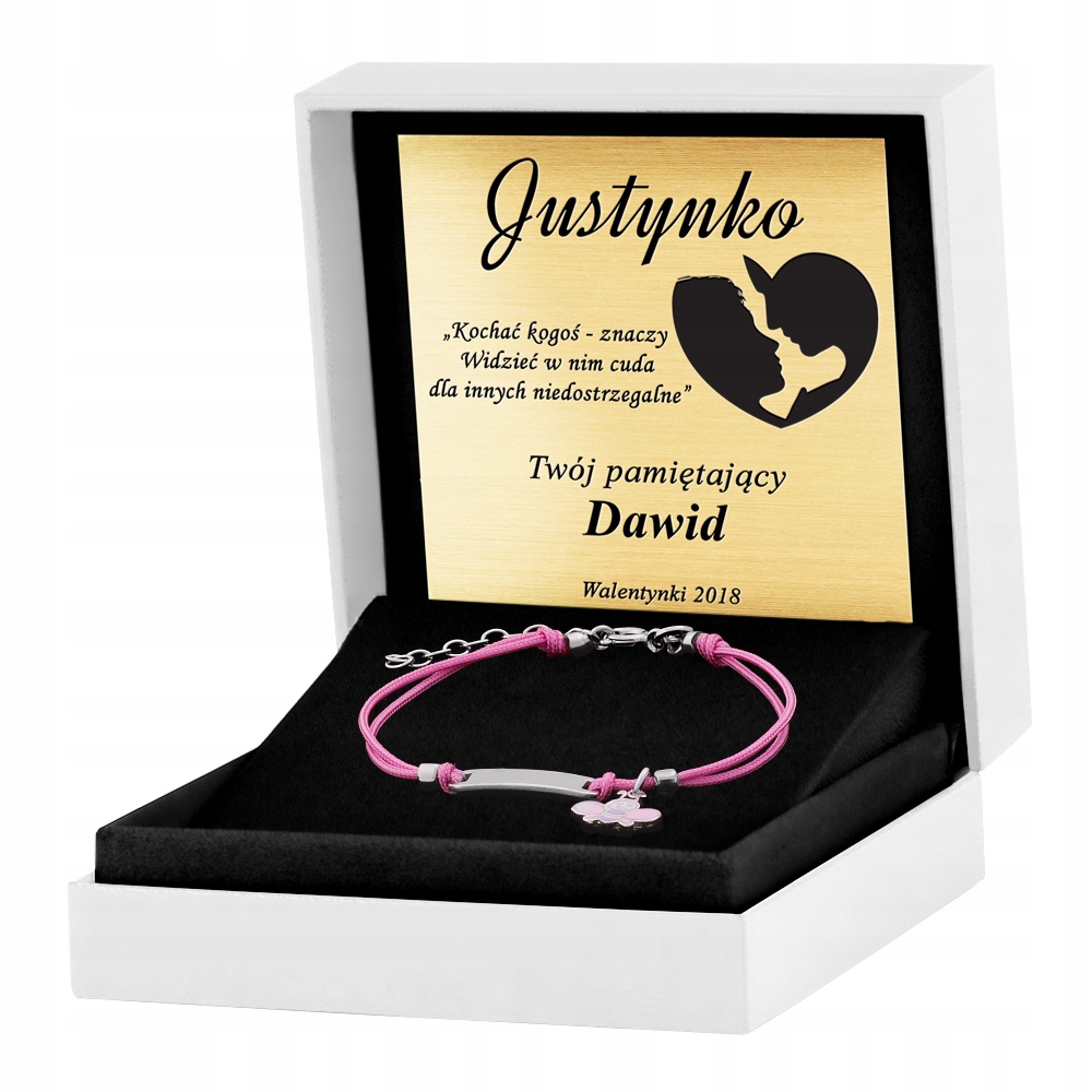 BRANSOLETKA SREBRNA 925 MOTYLEK ID GRAWER YB211 Materiał Srebro