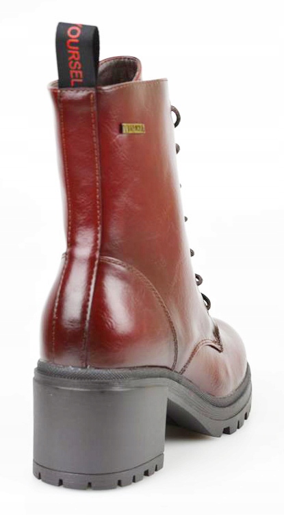 VINCEZA Botki Kozaki Oficerki Bordowe 10810 r. 40 Rozmiar 40