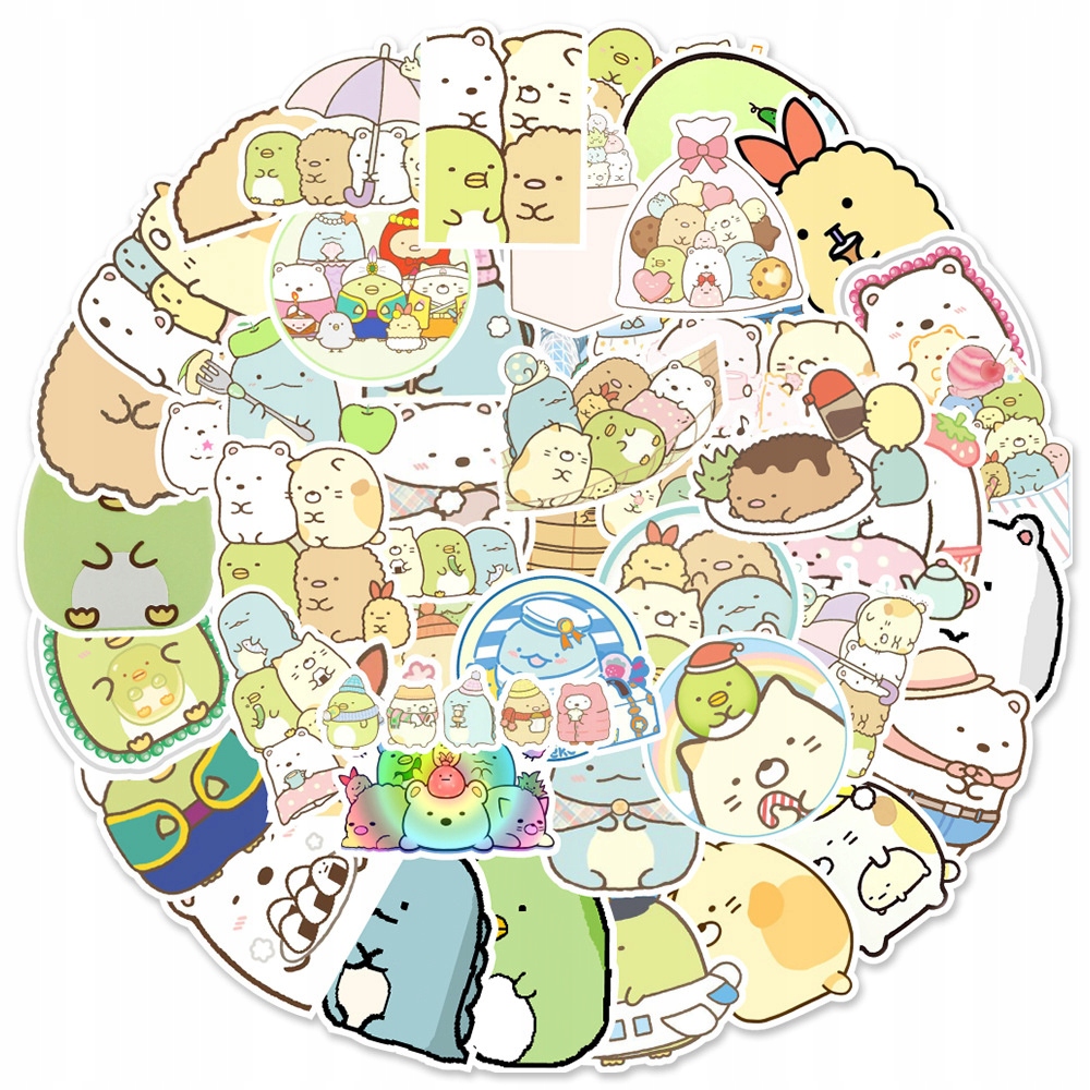 Zestaw Naklejek Wlepki StickerBomb Sumikkogurashi Anime Stworki Japan N446 Producent Inny