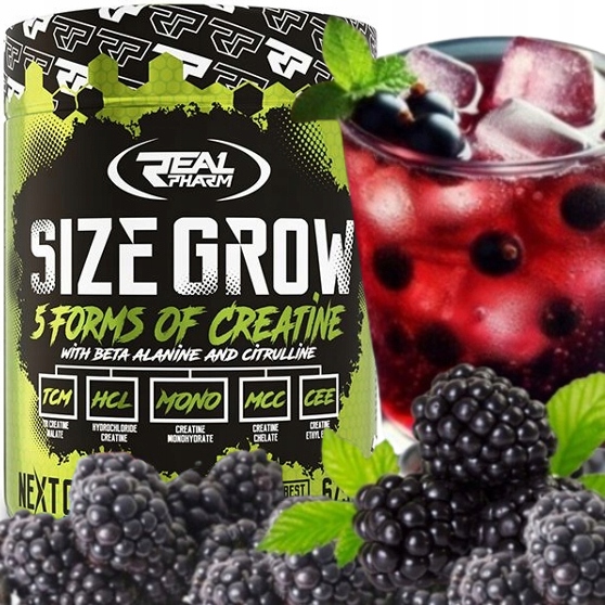 Kreatin kreatinový stak Jablko Real Pharm Size Grow 675g Blue Raspberry