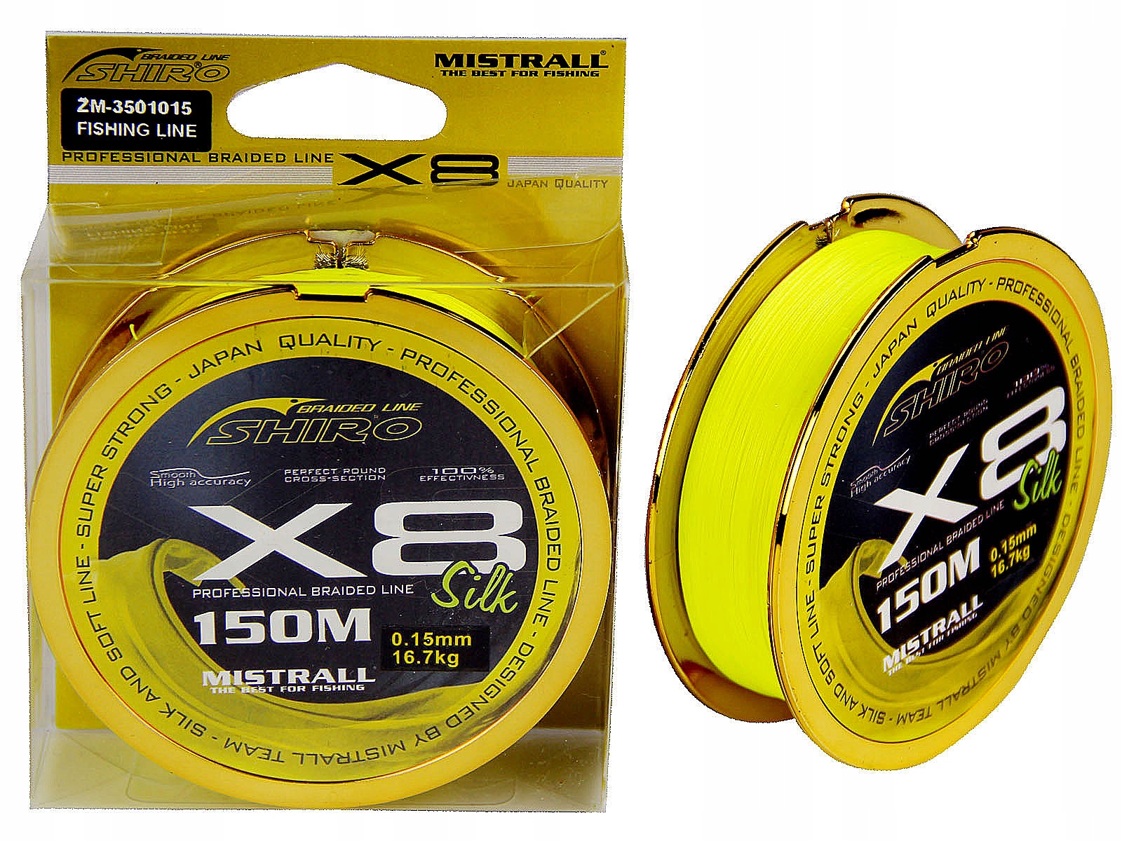 

Plecionka Mistrall Shiro X8 0,10 mm 150m Żółta