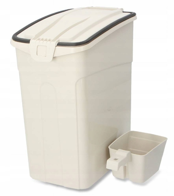 Levně Barry King vzduchotěsná nádoba na suché krmivo pamlsky pro psa pro kočky, bílá 16 L