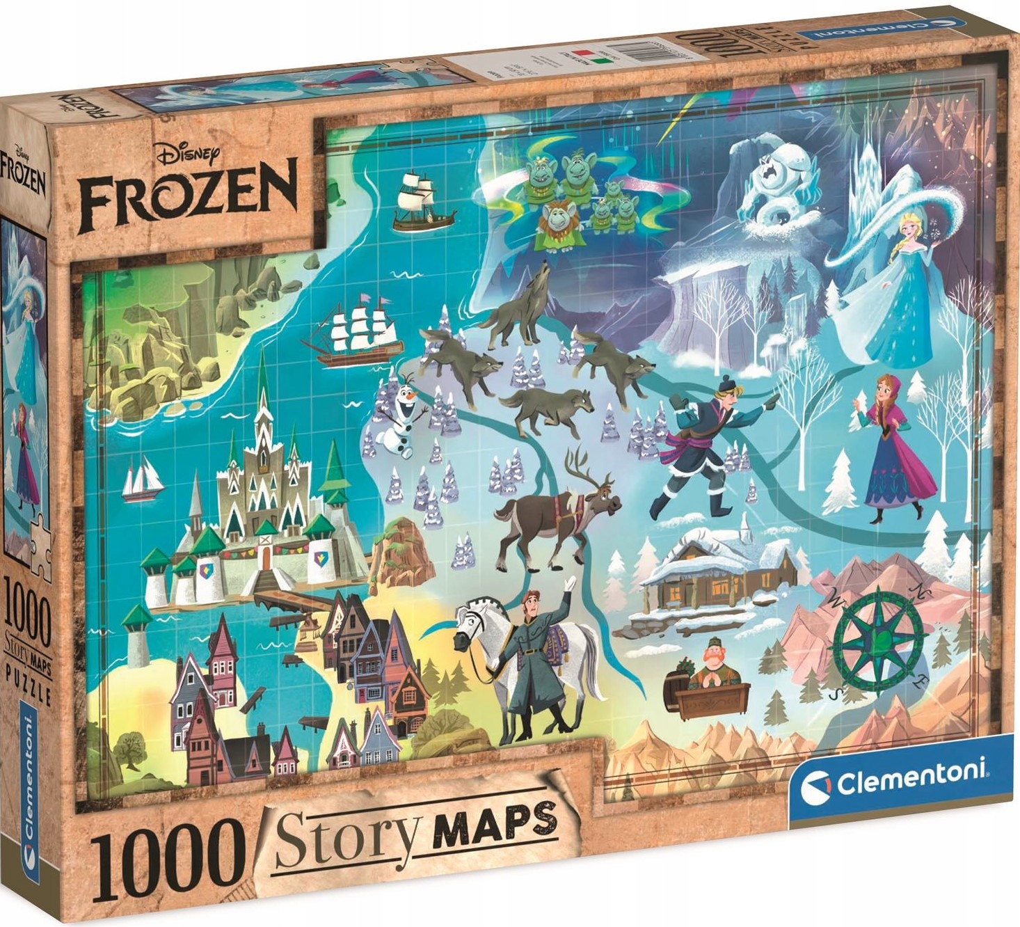 

Puzzle 1000 El Story Maps Frozen Kraina Lodu Mapa