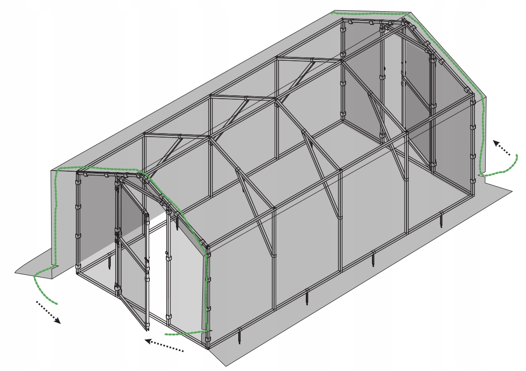 Tunel foliowy ogrodowy 2x4 200x400 8 m2 POLSKI PRODUCENT PTF + 5 X NASIONA Powierzchnia 8.18 m²