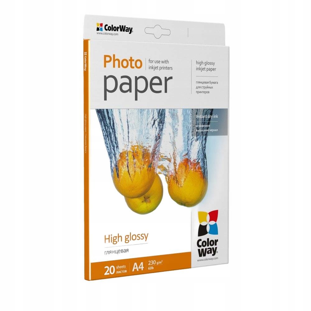 Papier Fotograficzny ColorWay A4 230 g/m² Błyszczący 20 Arkuszy