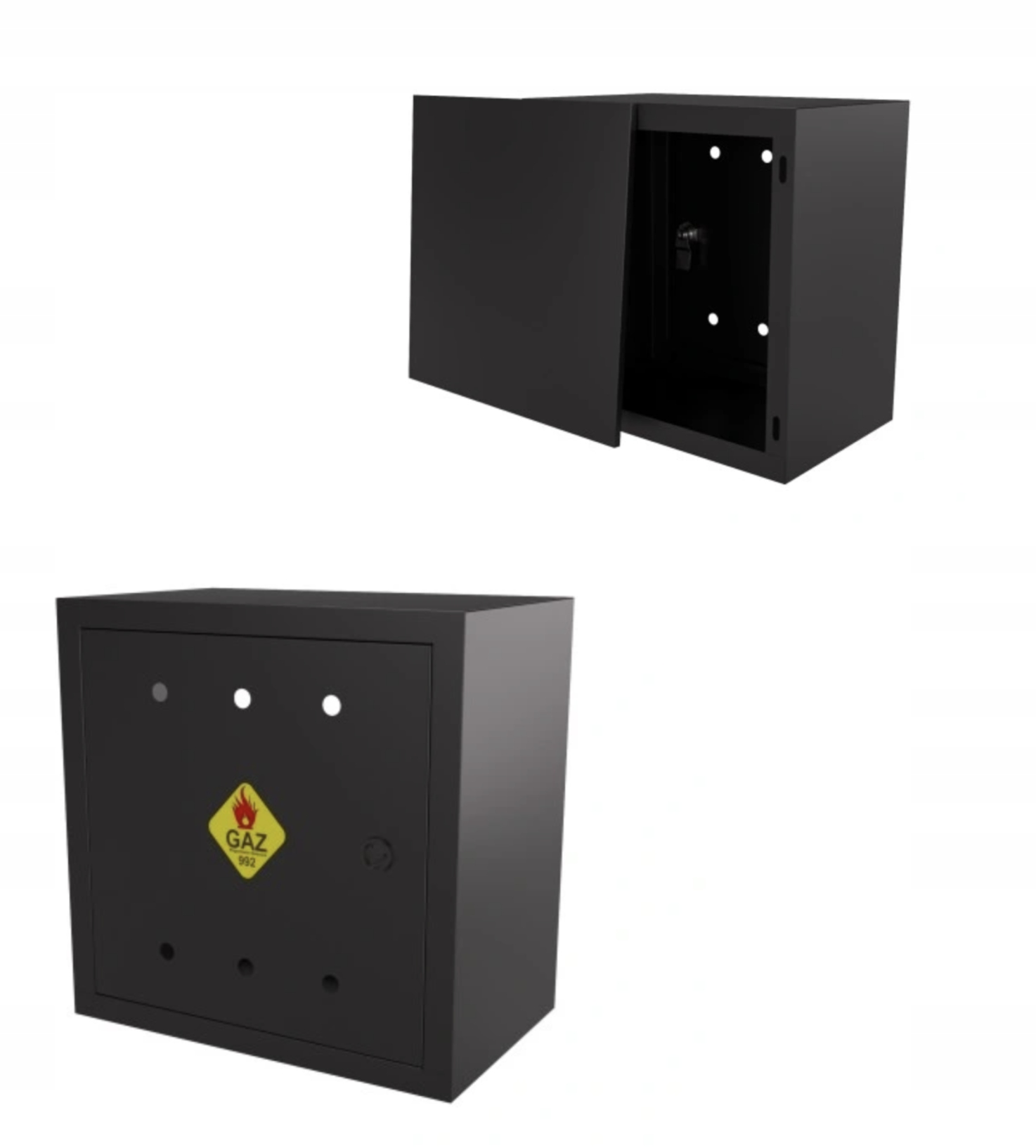 Gazová Skrinka 40x40x25 Čierna S Chrbtom