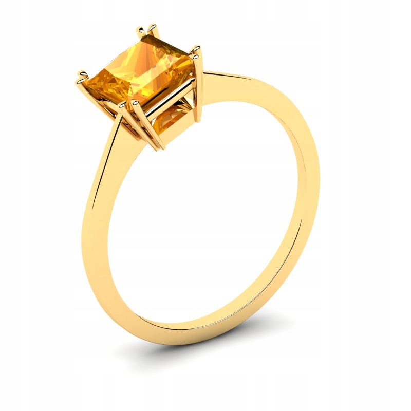 

Pierścionek Złoty Klasyczny Z Cytrynową Cyrkonią