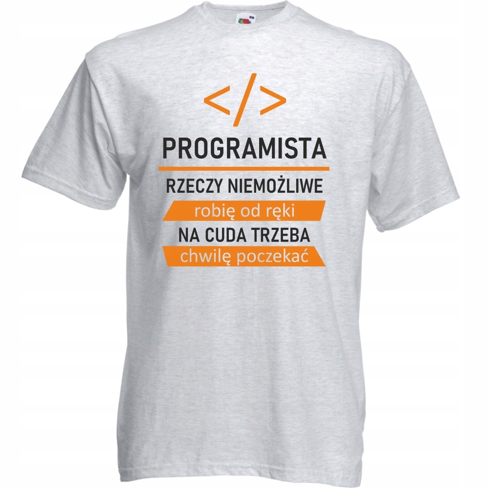 

Koszulka programista cudotwórca S ash szara