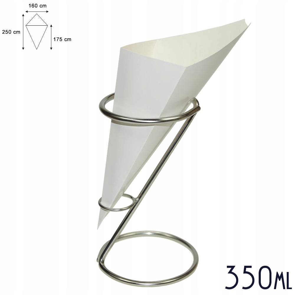 Rożki na Bubble Waffle 350 ml gofry bąbelkowe Rożek do gofrów BIAŁE 100 szt Marka inna