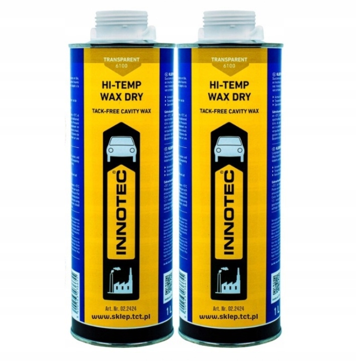 2x Bezfarebný suchý vosk na údržbu podvozku Hi-Temp Wax Dry Innotec