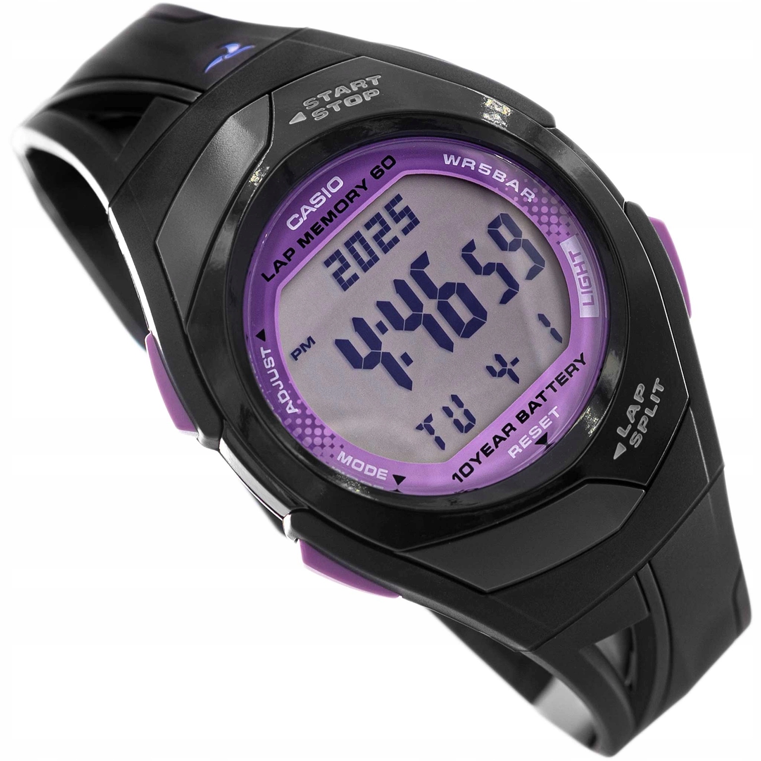Hodinky Casio STR-300-1CEG Černé Na Řemínku Sportovní Stopky Časovač 50 M