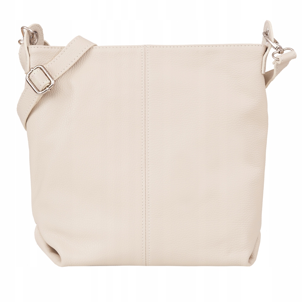 

beżowa Włoska Skórzana torebka listonoszka Skóra