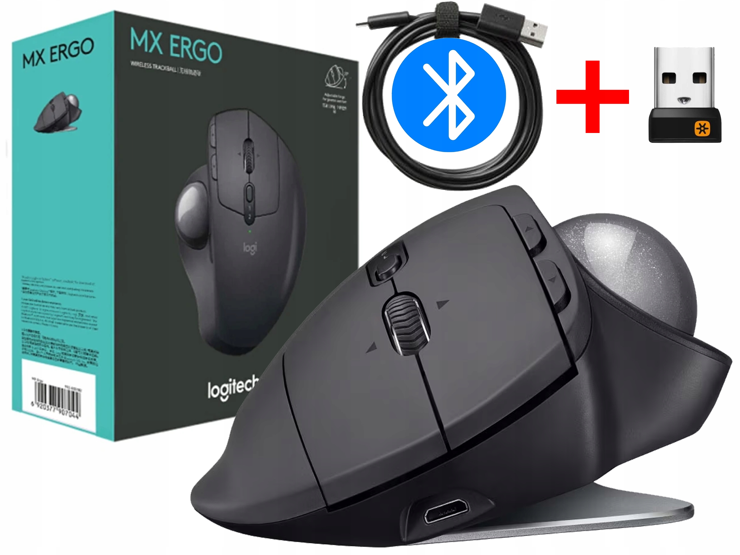 ロジクール MX ERGO MX Ergo S – Bezprzewodowa mysz ze sterowaniem kulowym | Logitech