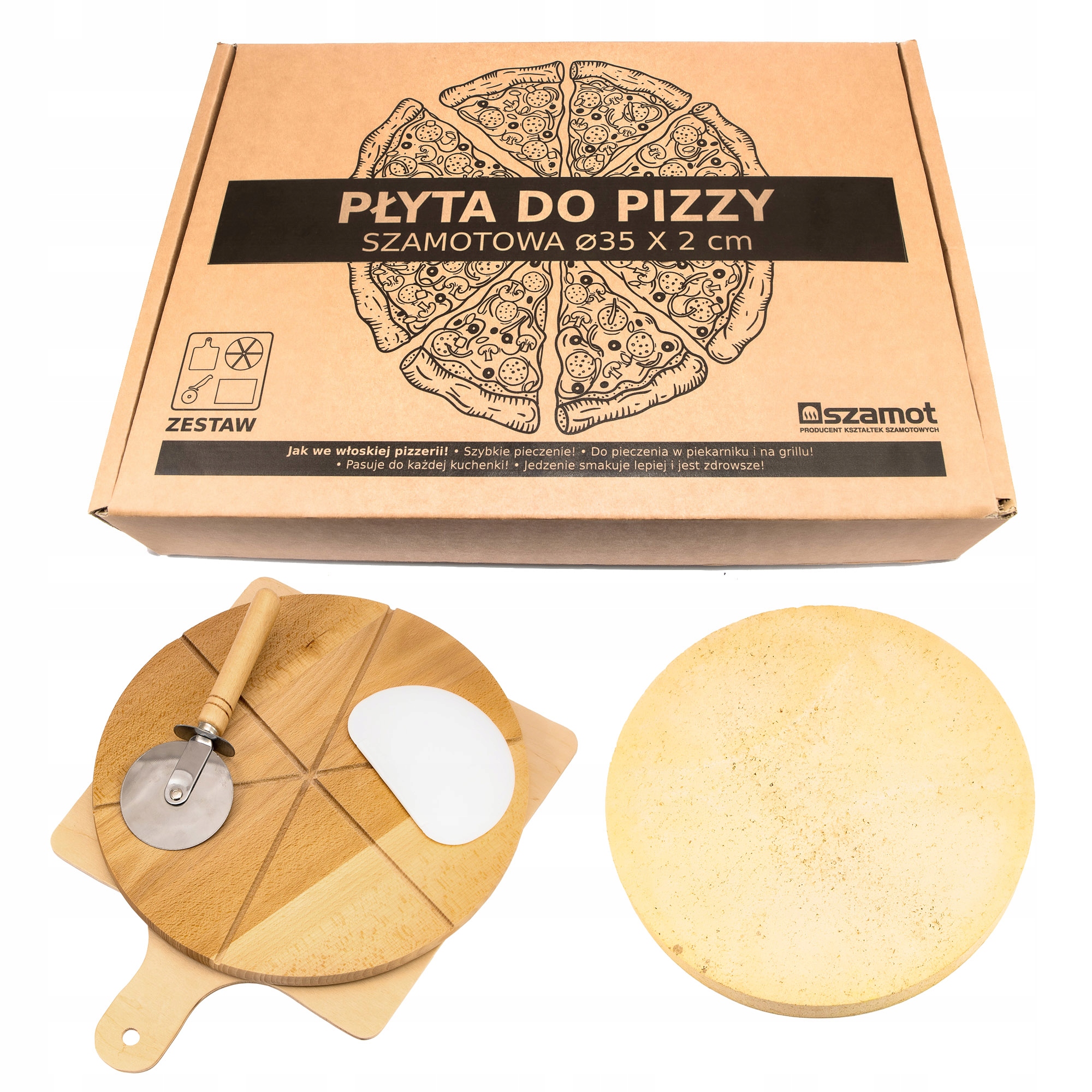 

Kamień Do Pizzy Bogaty Zestaw 35x2cm