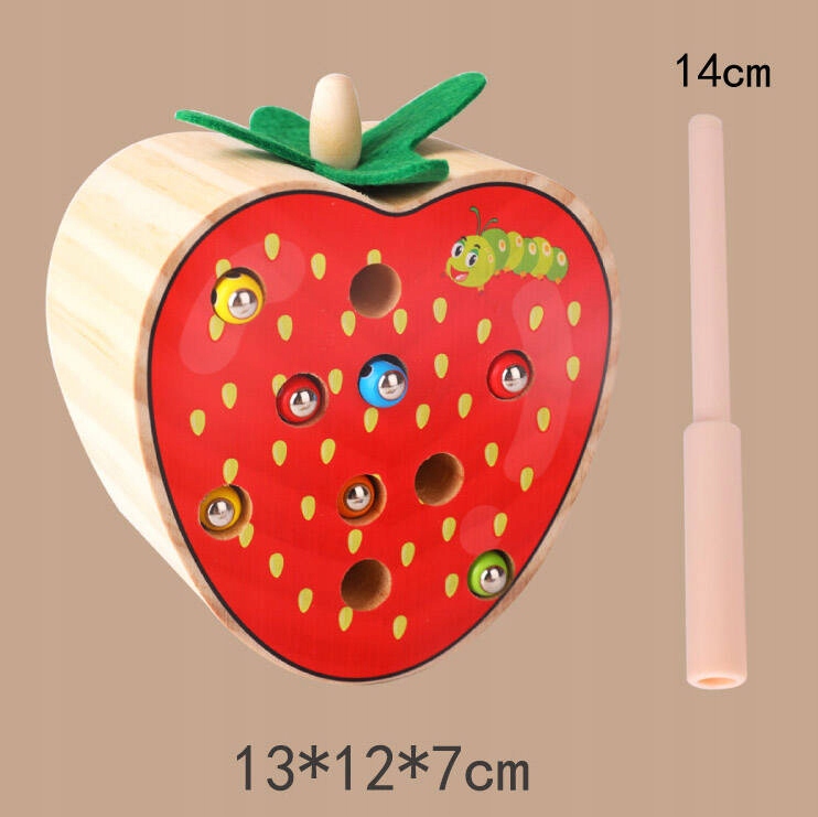 GRA ZŁAP ROBACZKA DREWNO WYCIĄGNIJ ROBAKA MAGNETYCZNA DREWNIANA DLA DZIECI Kod producenta QL90062