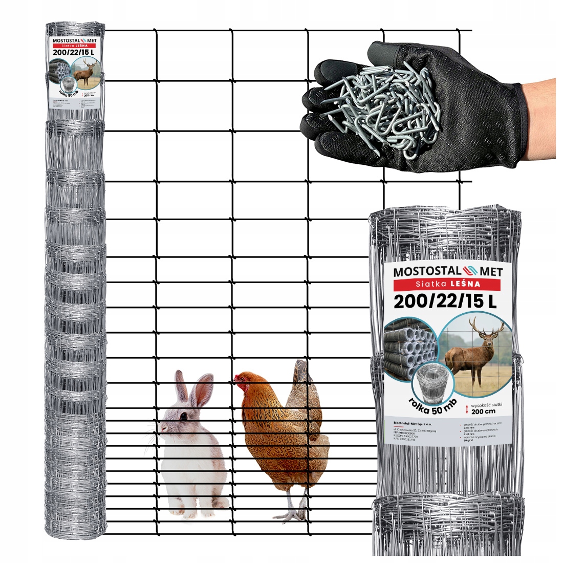 Siatka Leśna Ogrodzeniowa 200/22/15 L 50m Na Zwierzynę Jelenia Daniela Sad
