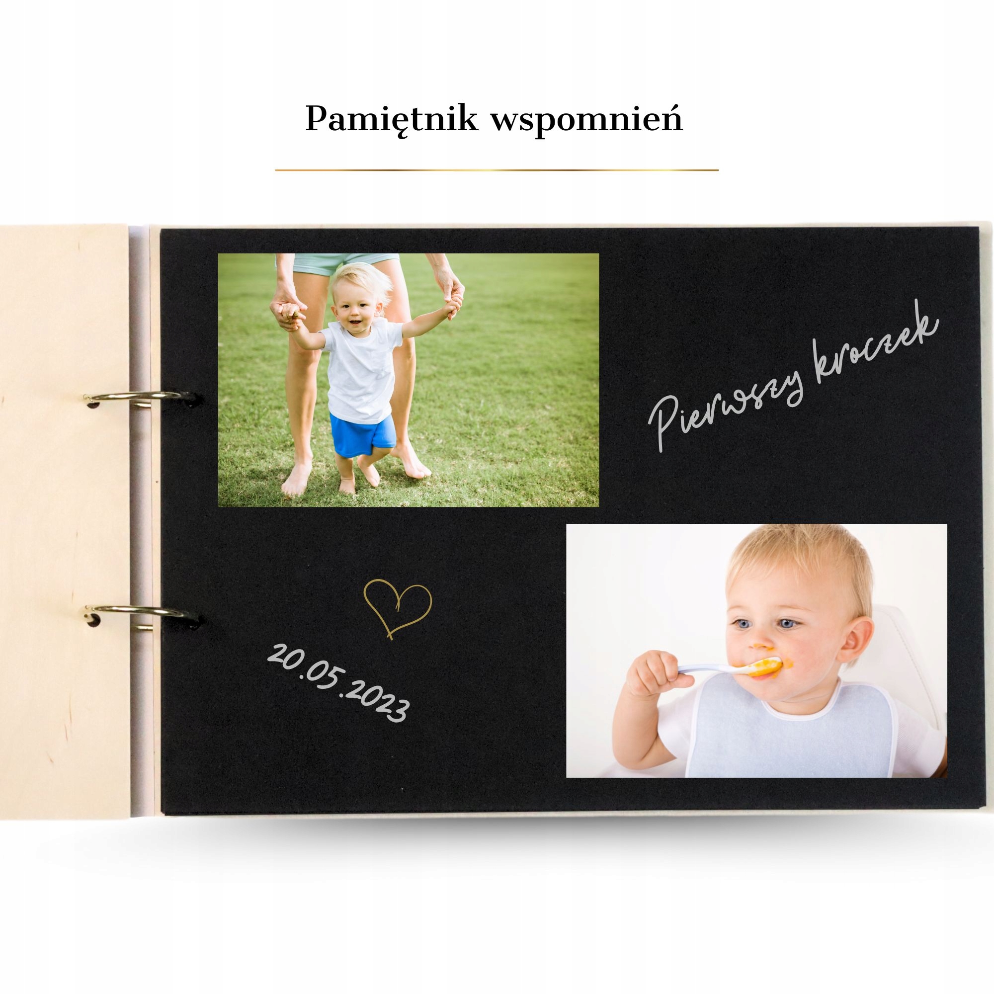 Personalizowany album drewniany do zdjęć dla dziecka, dziecięce wspomnienia Format zdjęć 9x13 10x15 13x18 15x21