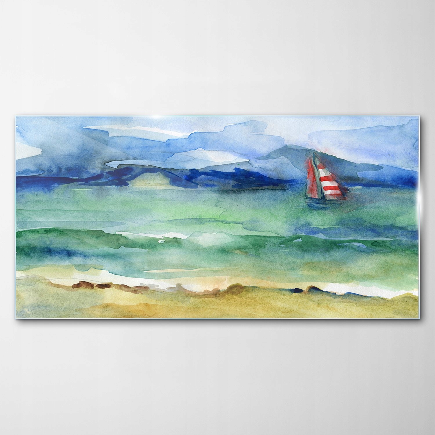 

Obraz na Szkle Dekor Morze Akwarele Statek 140x70