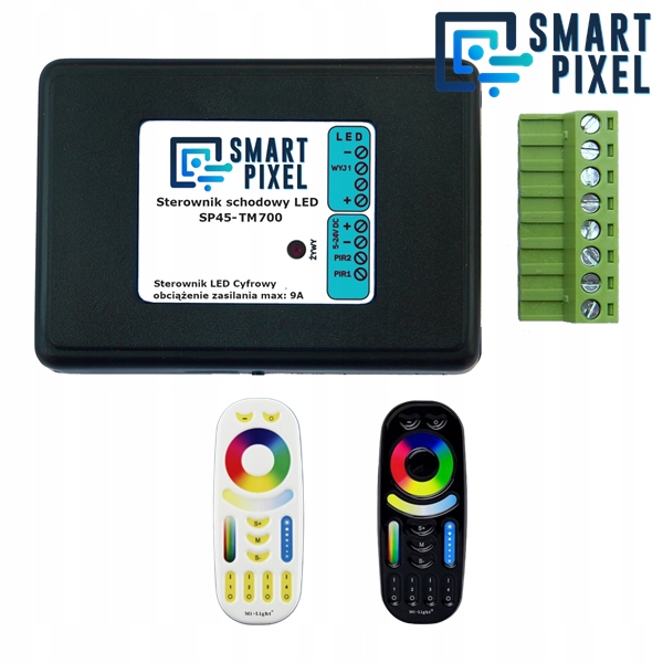 Schodiskový ovládač SmartPixel SP45-TM700 pre digitálne Led pásy Cct 5-24V