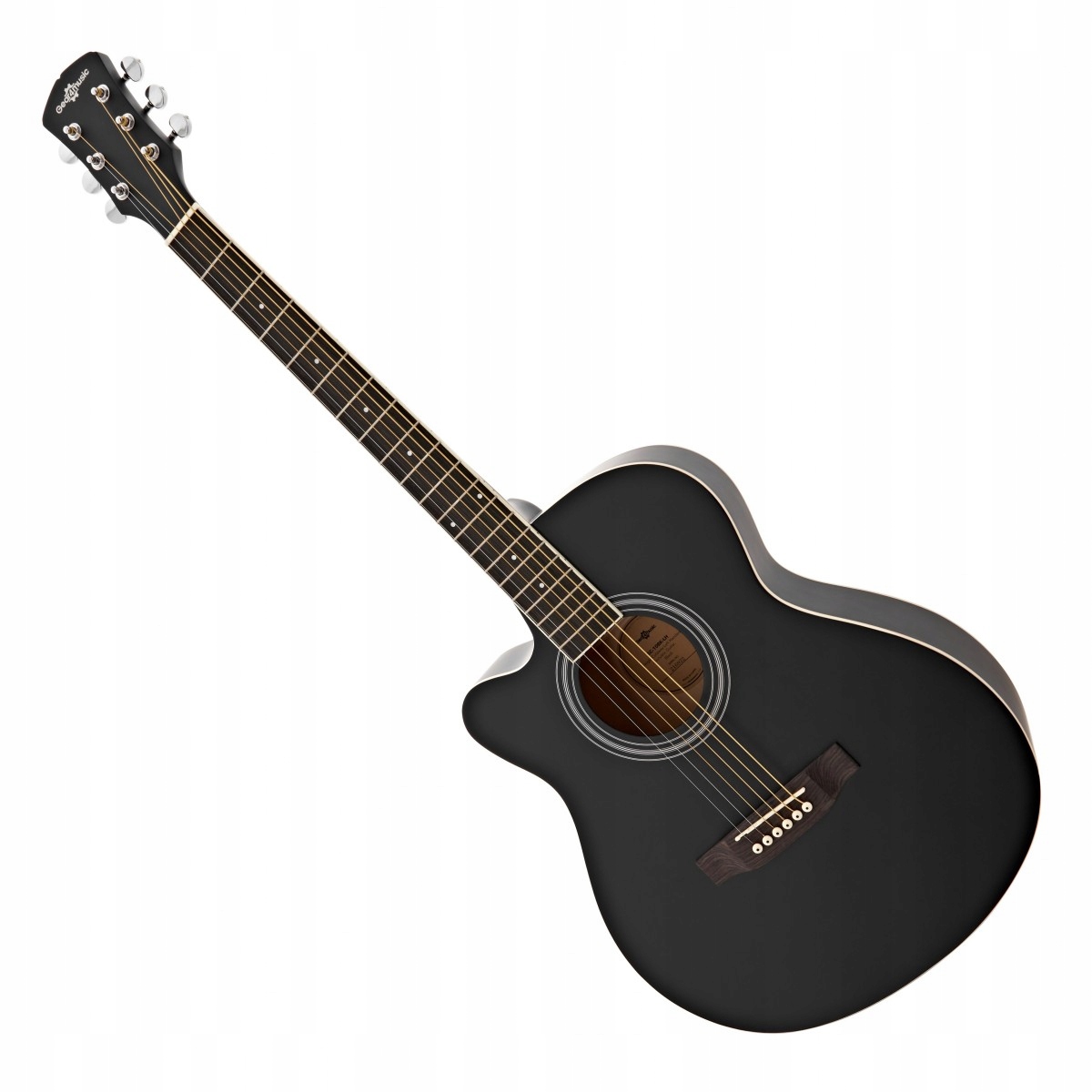 Pojedyncza gitara akustyczna Cutaway dla leworęcznych Gear4music, czarna