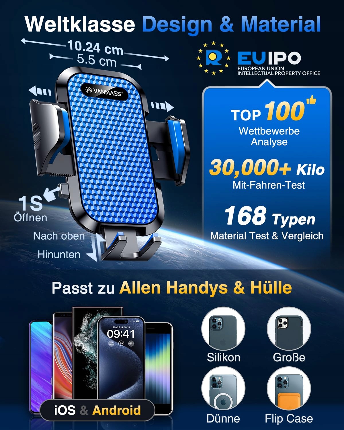 VANMASS Uchwyt Samochodowy 360° do Telefonu iPhone — miniatura 3