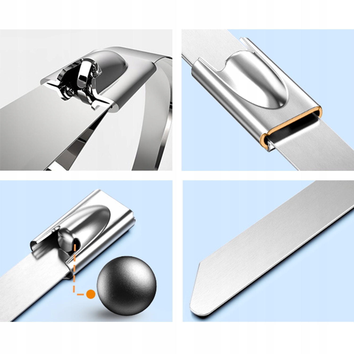 Opaski zaciskowe stalowe metalowe trytki 4,6x200mm 100szt Długość 200 mm