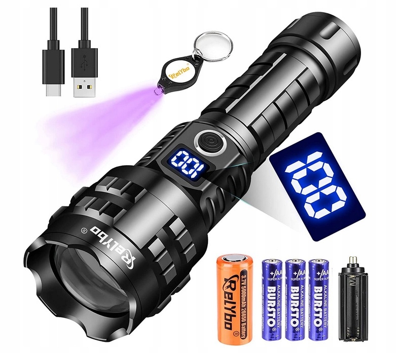 Светодиодный фонарик перезаряжаемый мощный USB тактический