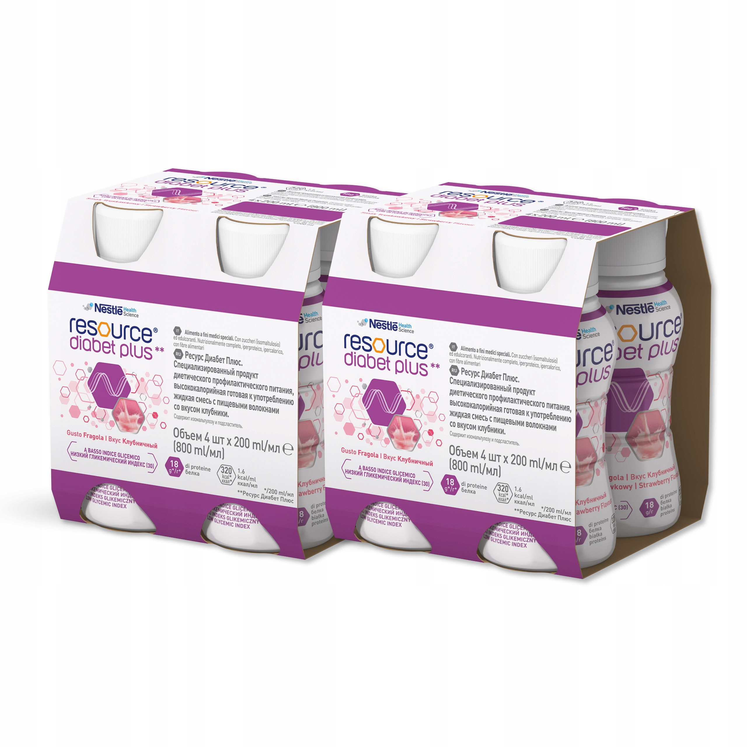 Nestle Resource Diabet Plus Truskawka 8x 200 ml