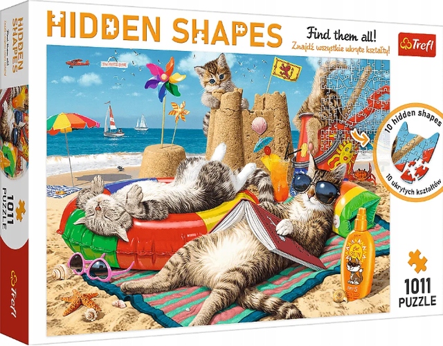 PUZZLE 1011 HIDDEN SHAPES KOCI RELAKS TREFL 10674 Marka Trefl