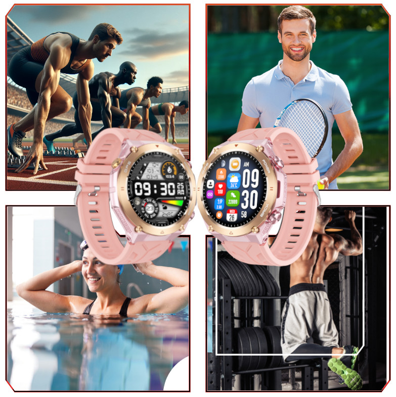 Smartwatch Damski Zegarek Różowy Zaawansowane Funkcje GPS Zdrowie Sport Model inny