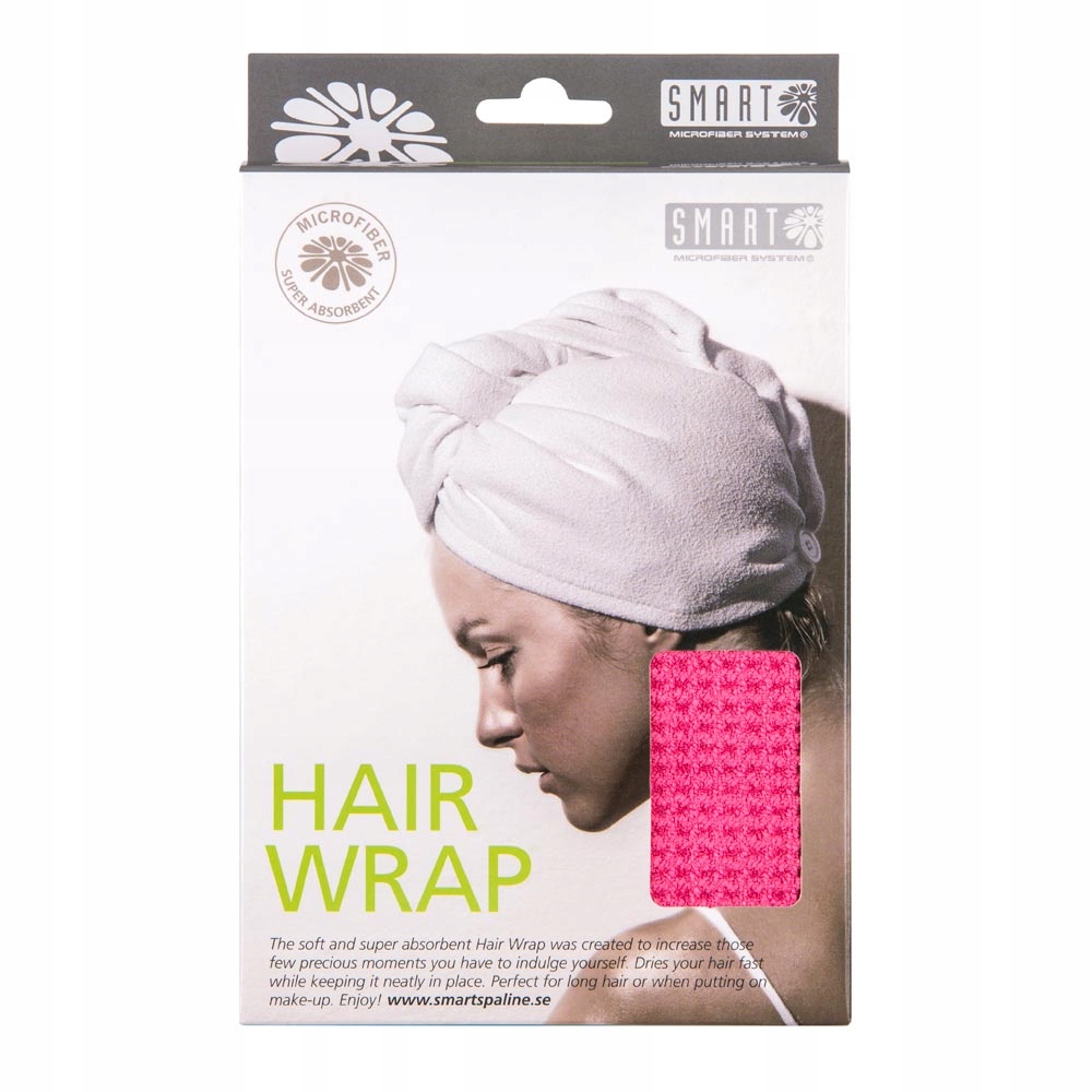 

Smart-ręcznik, turban do suszenia włosów różowy