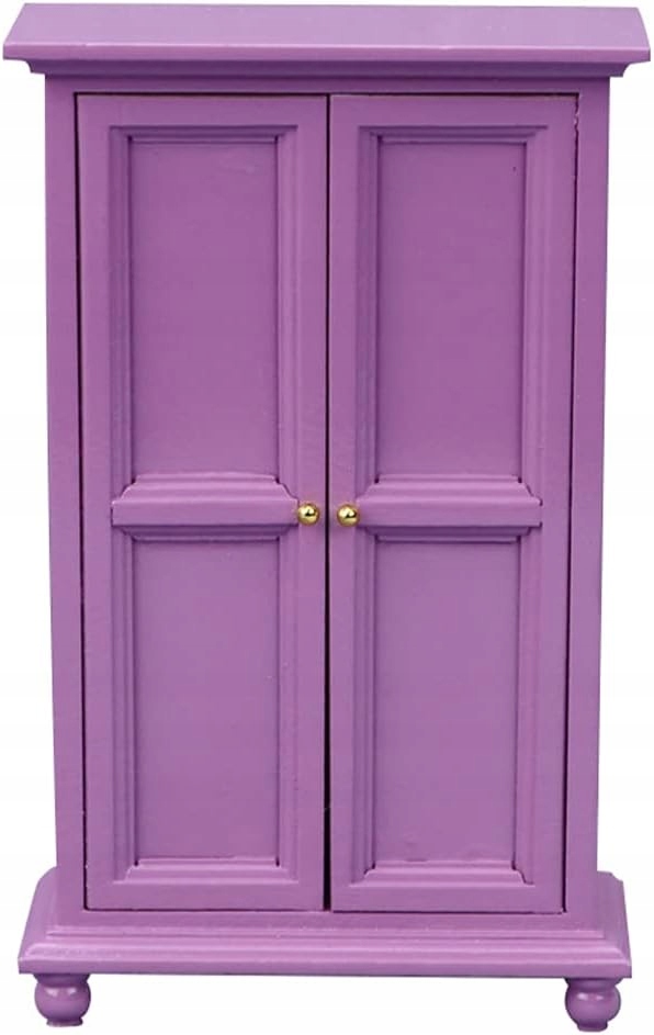 PIĘKNA MINI FIOLETOWA SZAFA DO DOMKU DLA LALEK MINI MEBELKI