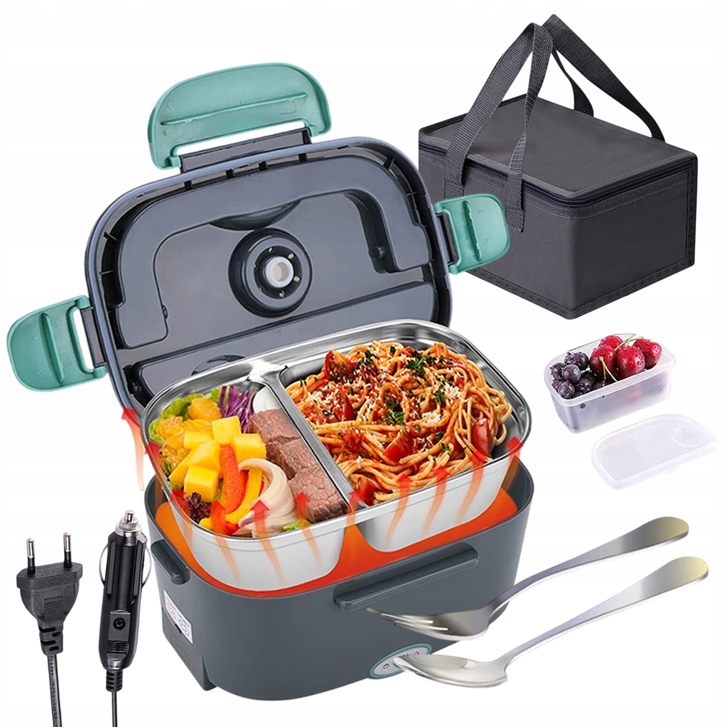 Elektrická Krabička Na Oběd Vyhřívaná 1.8L 220V/12V/24V 60W Ocel