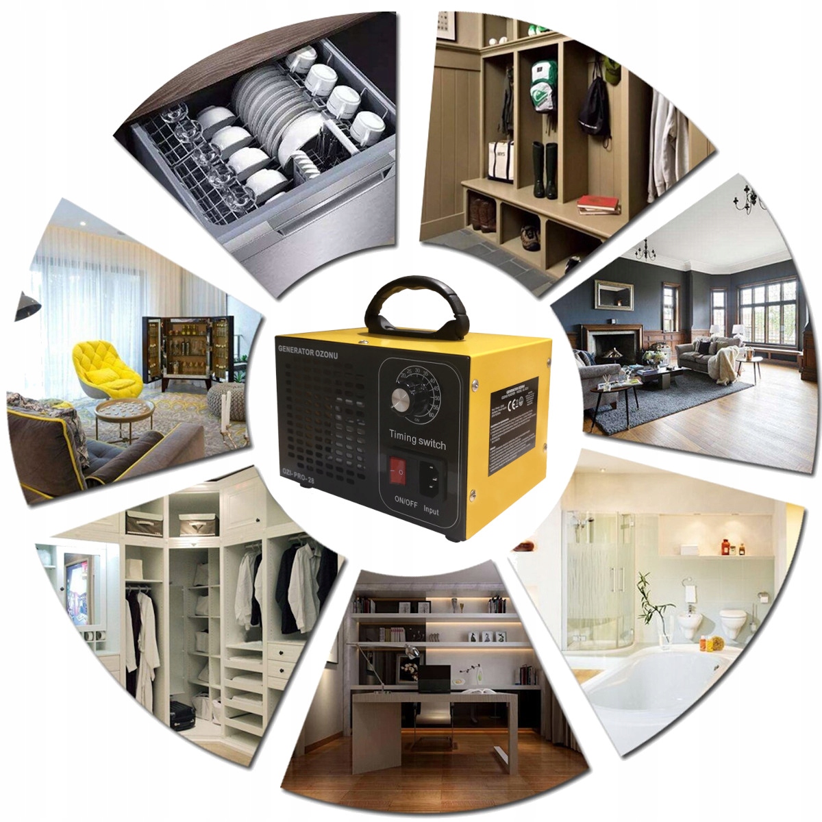 GENERATOR OZONU MOCNY 28 000 MG/H ozonator + TIMER DEZYNFEKCJA STERYLIZACJA EAN (GTIN) 5905123215971