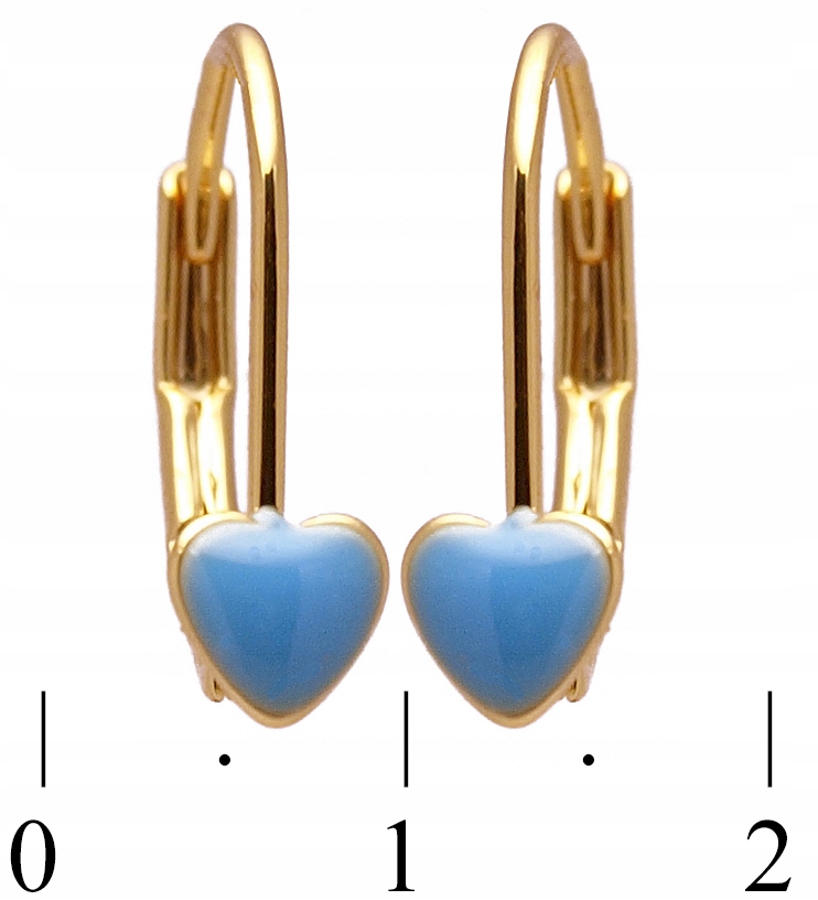 Złote Kolczyki Niebieskie Serca dla Dziewczynki Malutkie Biżuteria Colibra EAN (GTIN) 5900601262799