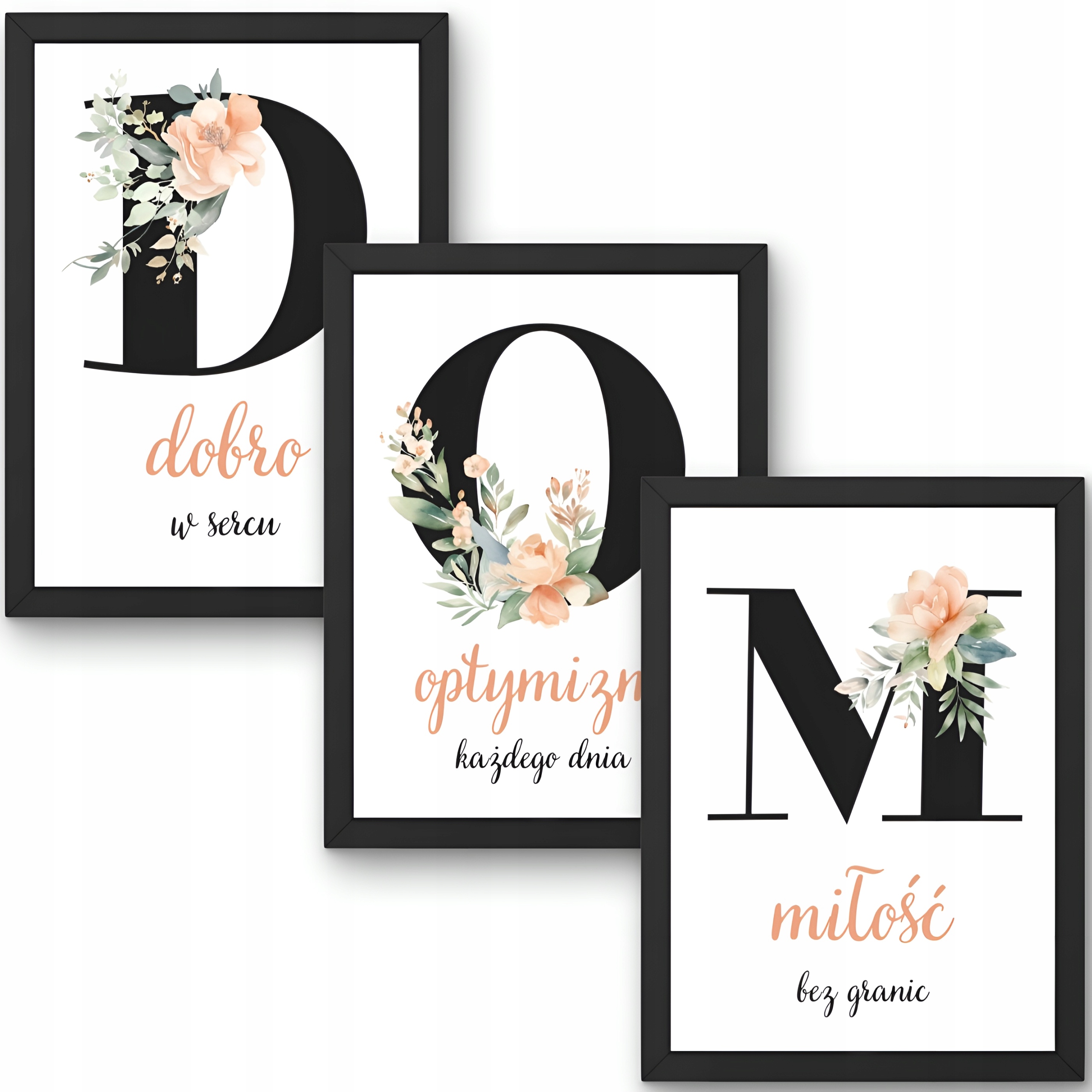 OBRAZY PLAKATY W RAMACH DO SALONU NA ŚCIANĘ KWIATY