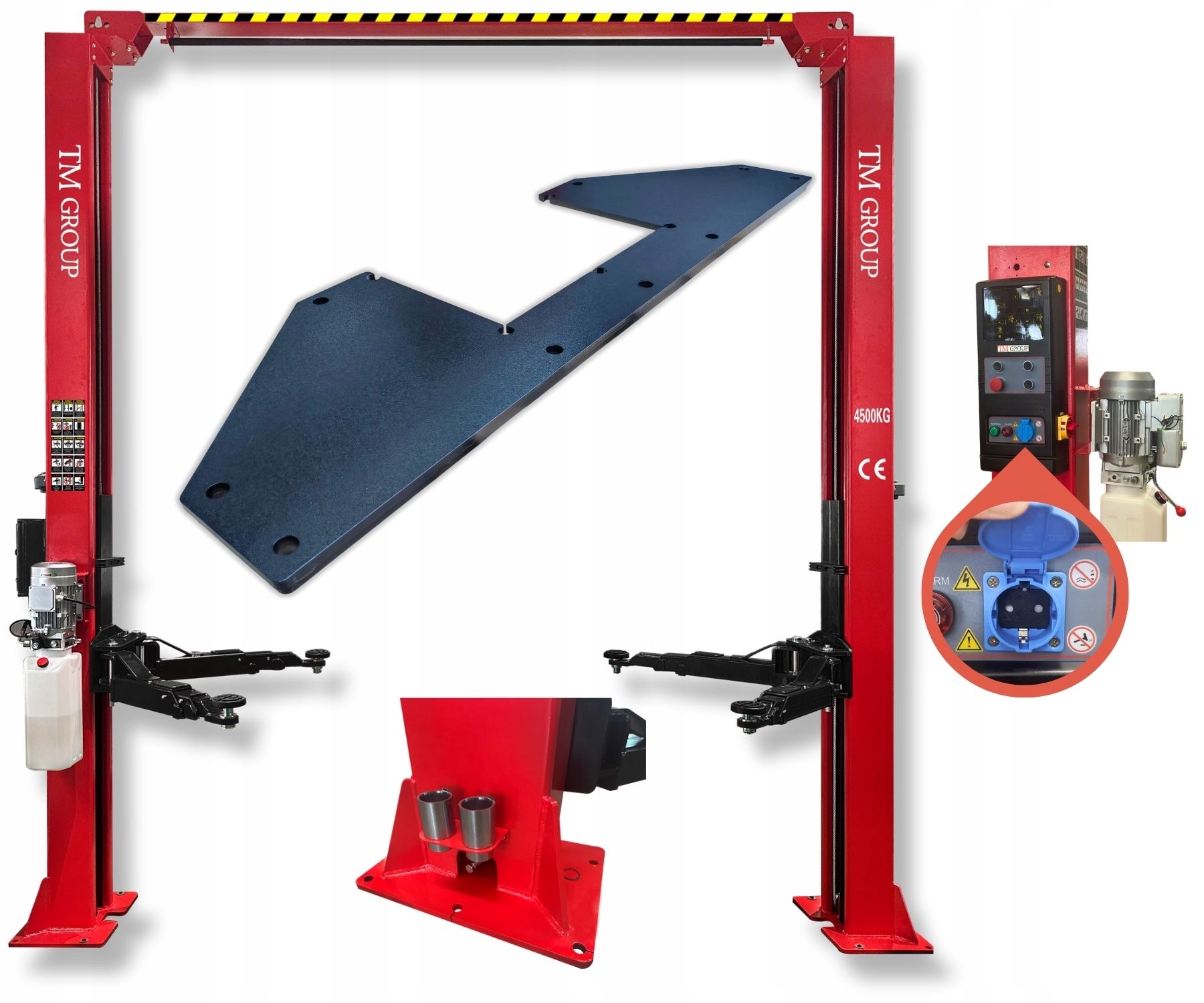 PODNOŚNIK DWUKOLUMNOWY PREMIUM ŁĄCZONY GÓRĄ AUTOMAT 4,5T NA RAMIE