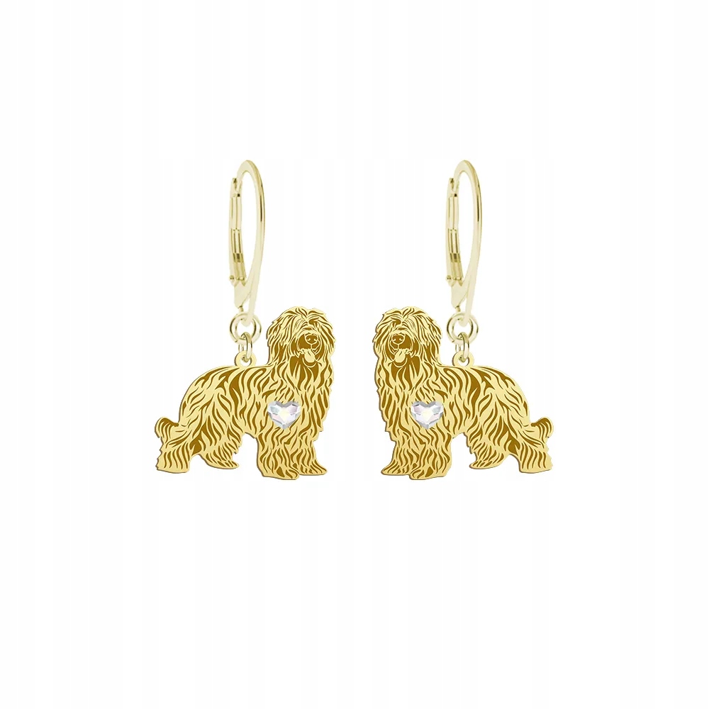 Náušnice s psem Francouzský ovčák Briard 925 Žena Šperky Gravírování