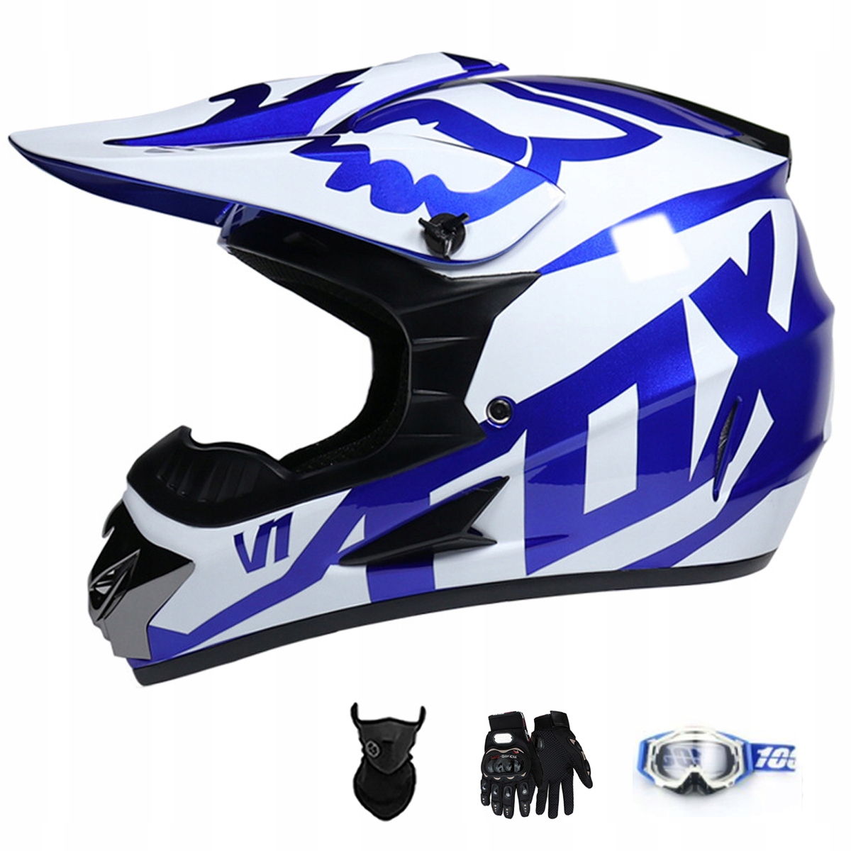 Motocyklová Přilba Lehká Enduro Quada Brýle Rukavice Maska M