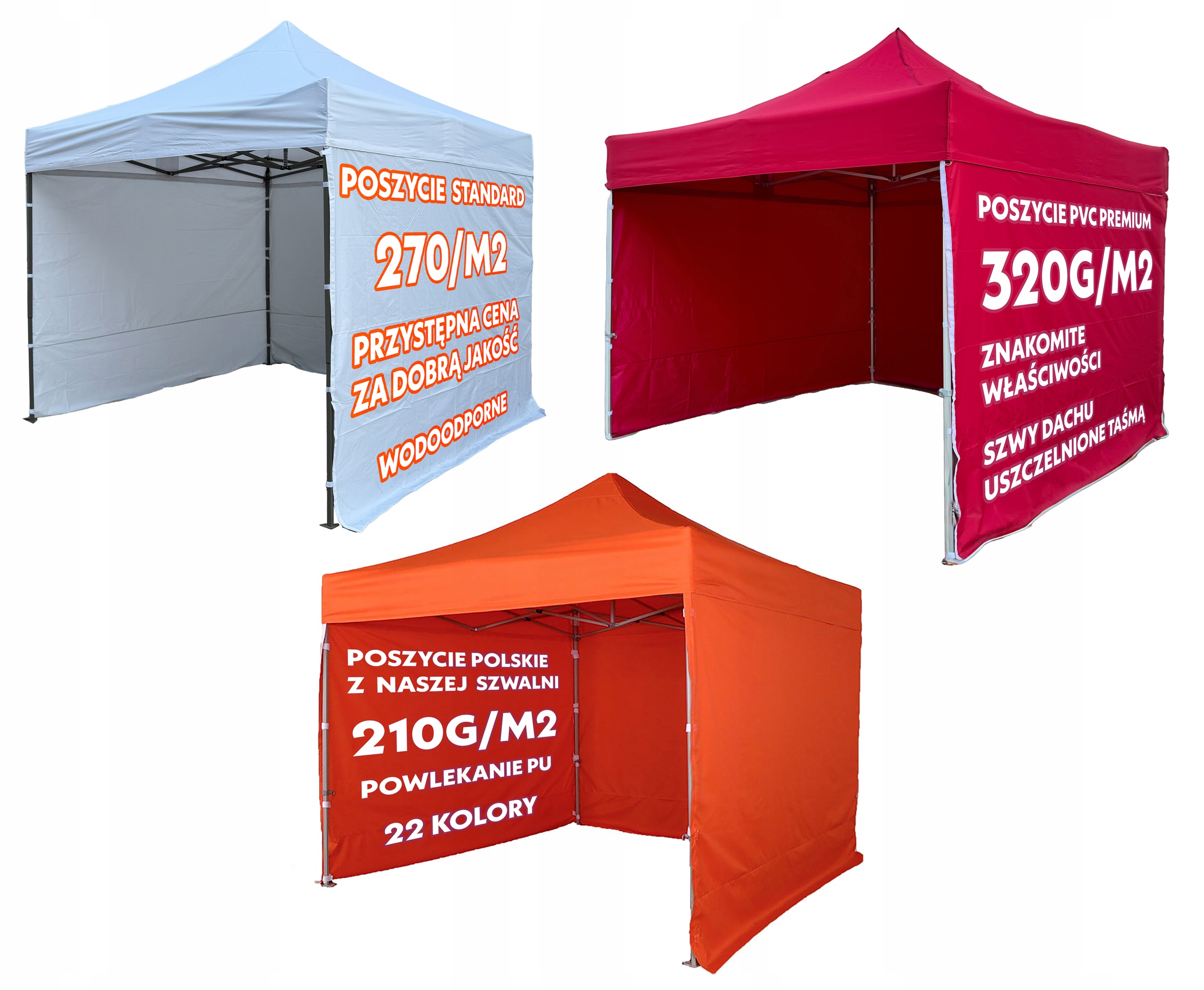 Namiot ekspresowy handlowy 3x6 LEPSZA KONSTRUKCJA Sezon letni