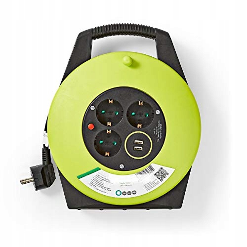 NEDIS Przedłużacz Bębnowy 10m 3000W 16A Zielony Czarny 230V 50/60Hz — miniatura 3
