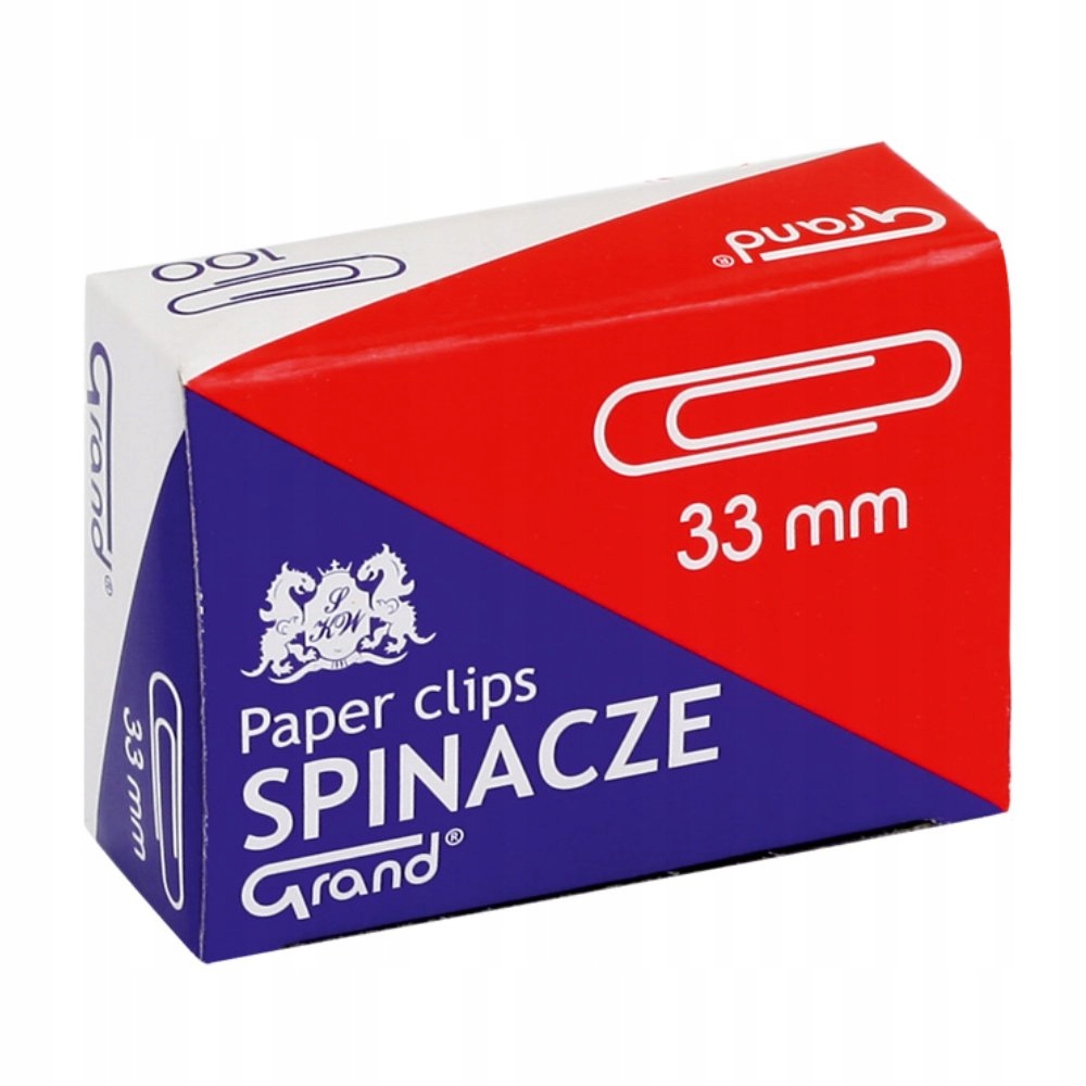 

Spinacze Grand Okrągłe 33mm Srebrne 100szt