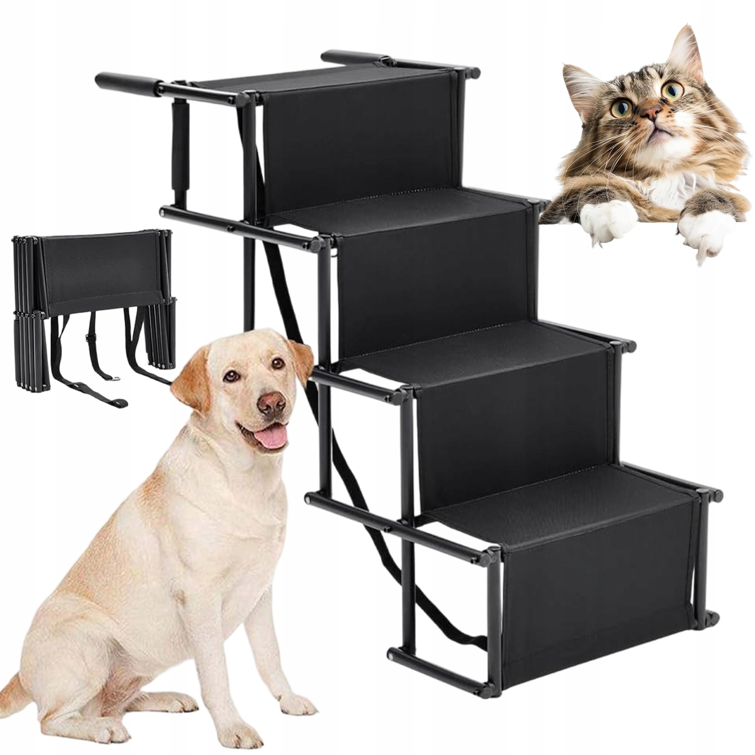 Levně Žebřík Pro Psa Je Pevný A Čtyřstupňový, Skládací Do Kufru Auta