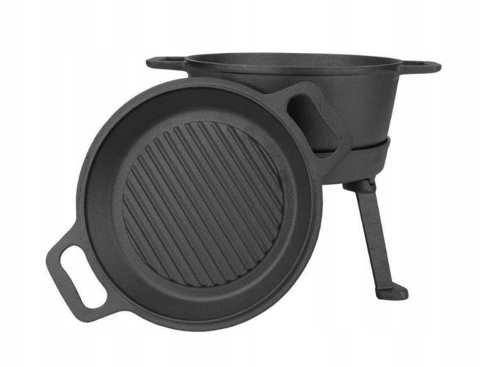 KOCIOŁEK 8 L MYŚLIWSKI 3w1 PATELNIA GRLL GARNEK