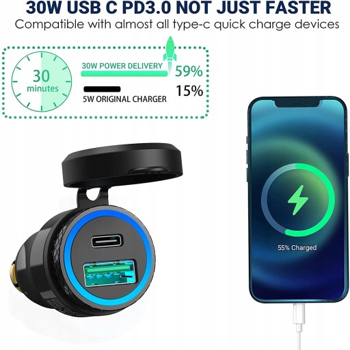 PD 3.0 USB C adapter do BMW motocykl DIN Hella EU EAN (GTIN) 4059507481986