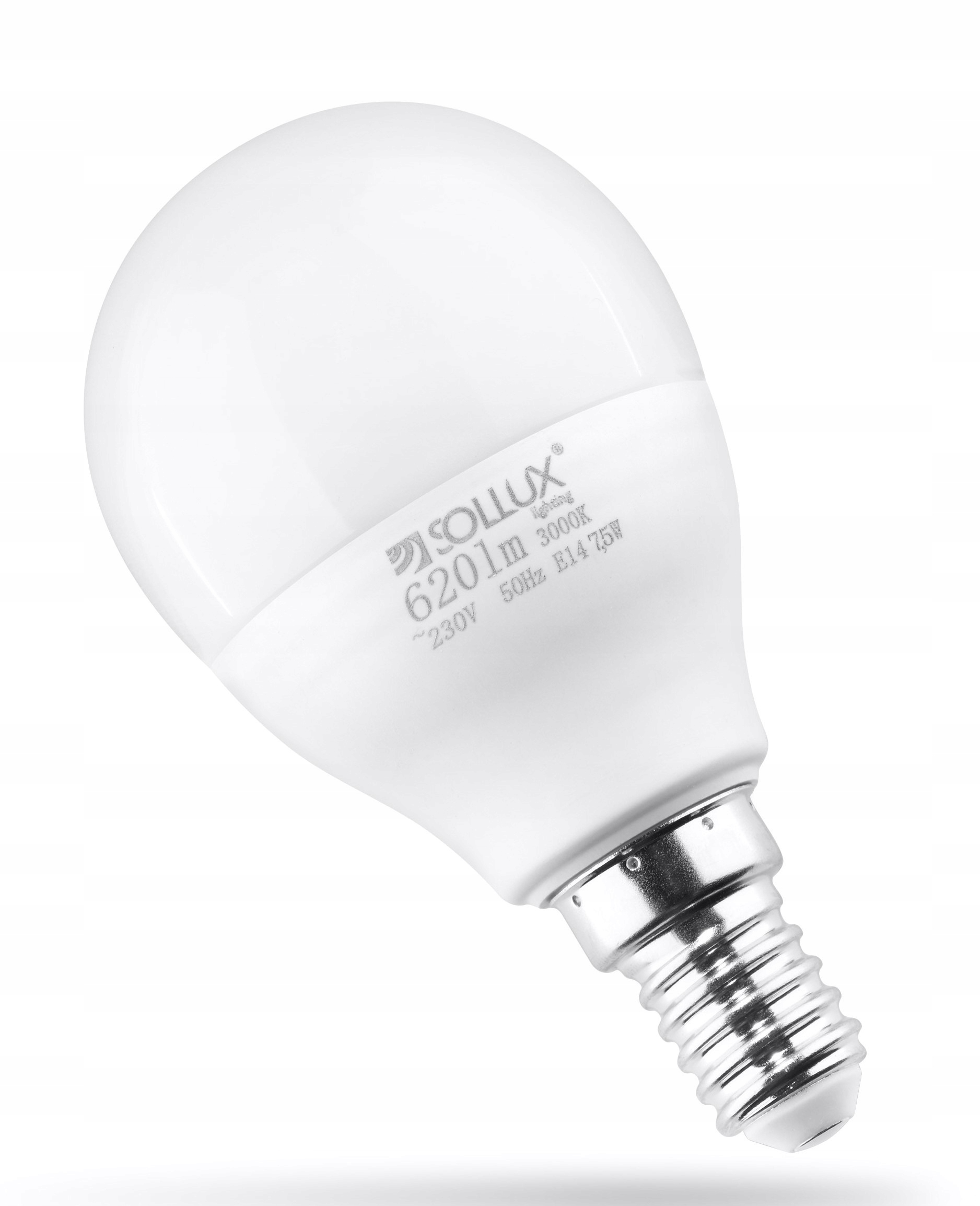 

Sollux Żarówka Led kulka E14 3000K Ciepła 8W 620lm