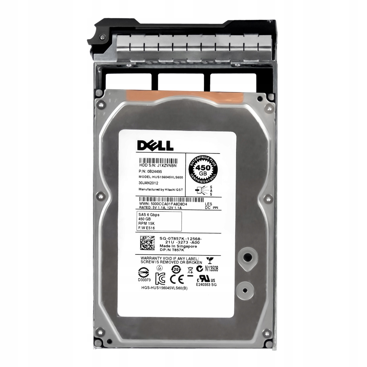 Dell 0T857K 450GB SAS-2 15K 64MB 3.5'' HUS156045VLS600