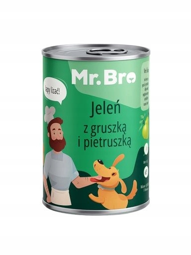 4xVlhké krmivo pro psy Mr.Bro Jelen Hruška a petržel 400gMonoproteinová