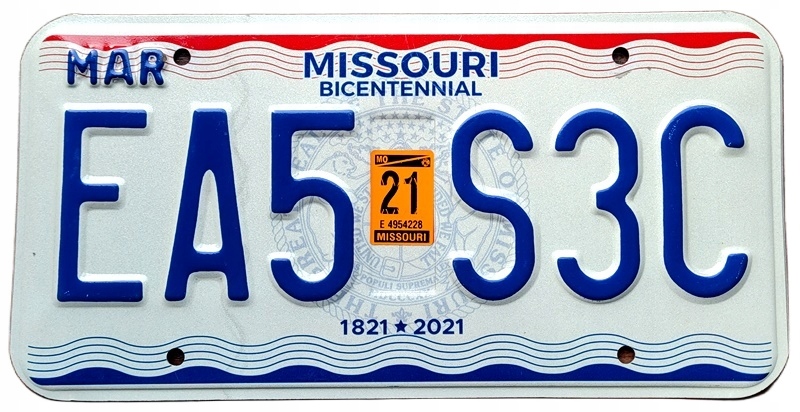 Missouri 2021 - tablica z USA dla kolekcjonera